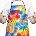 thumbnail image 2 of Colorful Tie Dye Pattern Apron-Garden Aprons for Women with Pockets-Cotton Linen Waterproof Kitchen Cooking Gardening Aprons Adjustable for Kitchen,Cooking,BBQ and Salon 33x27 Inch, 2 of 6