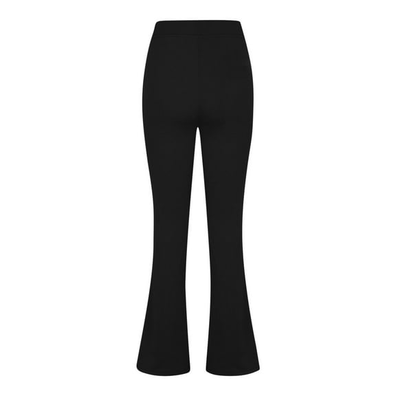 KHONTS Women's High Waist Elastic Waist Flare Bell Bottom Pants Casual Stretchy Long Pants Black XL