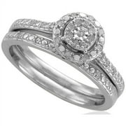 Forever Bride 1/5 Carat T.W. Diamond Sterling Silver Bridal Set