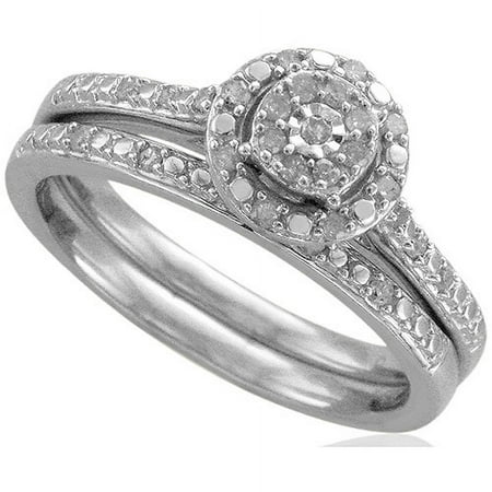 Forever Bride 1/5 Carat T.W. Diamond Sterling Silver Bridal Set
