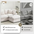 thumbnail image 7 of 101" Modular Sectional Sofa with Ottoman - Convertible L-Shaped Cloud Couch, 3-Seater Chenille Sofa for Living Room, Apartment, Beige, 7 of 7