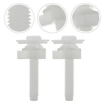 HEMOTON  2 Pcs Universal Toilet Mounting Bolts Screws Seat Replacement White