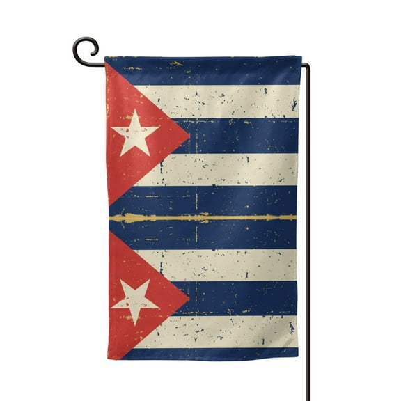 Cuban Flag Retro Garden Flag Vertical Double Sided Yard Outdoor Decoration 12.5 x 18 Inch Square