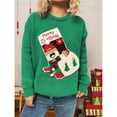 thumbnail image 6 of Womens Ugly Christmas Sweaters Long Sleeve Graphic Sweaters Casual Fall Winter Cable Knit Sweater for Women Green S, 6 of 9