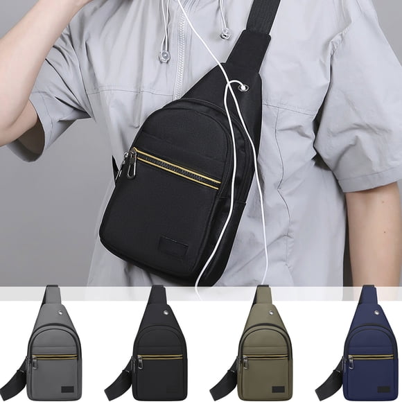 Sentmoon Crossbody Bag Travel Sling Bag for Men Sling Bag for Men Women Shoulder Backpack Chest Bags Daypack with Earphone Hole for Hiking Camping Outdoor Trip for Travel and Tourism