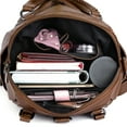 thumbnail image 4 of UTO Backpack Purse for Women Vegan Leather Fashion Travel Small Shoulder Bag Satchel(Brown), 4 of 7