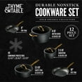 thumbnail image 6 of Thyme & Table 12 Piece Nonstick Aluminum Cookware Set, Stainless Steel, 6 of 11
