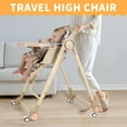 thumbnail image 6 of Loewten 3-in-1 Baby High Chair,Convertible Baby Swing,Foldable Infant Dining Chairs Seat with Wheels for Babies and Toddlers,Brown, 6 of 11