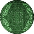 thumbnail image 1 of Ahgly Company Indoor Round Persian Emerald Green Traditional Area Rugs, 4' Round, 1 of 4