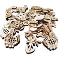 thumbnail image 1 of 100pcs Happy Easter Rabbit Eggs Wood Chips Carved Embellishment Hanging Ornament, 1 of 10