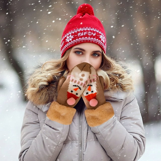 Stormdoing Winter Gloves For Women Women's Winter Warm Casual Christmas