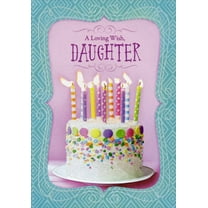 Designer Greetings A Loving Wish: Cake with Circular Candy Decorations Birthday Card for Daughter