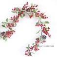 Red Berry Garland Christmas Decoration 6ft Artificial Red Berry Wreath
