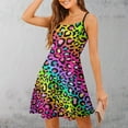 thumbnail image 3 of Colofrul Rainbow Leopard Sleeveless Dresses Slip Dress Women's Dresses Dresses For Womens, 3 of 6