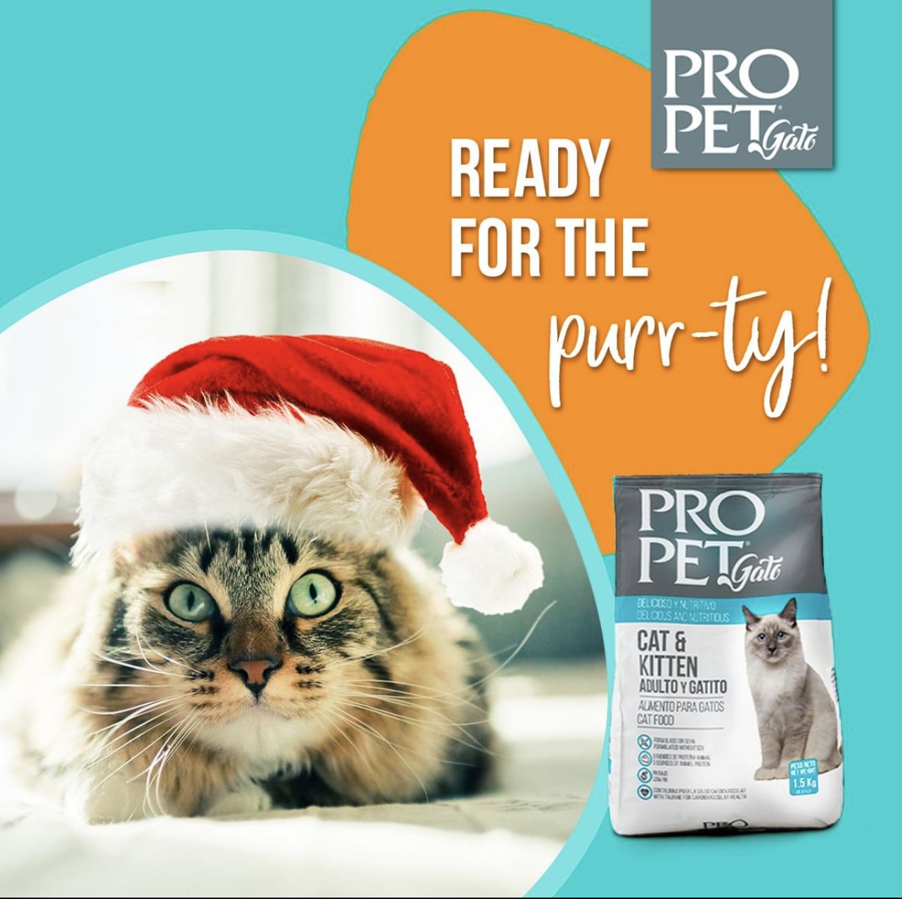 Pro-Pet Dry Cat Food Mix Flavors Plastic Bag Cat Food 17.6lbs Animal Food