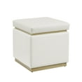 thumbnail image 5 of Linon Elta Square Storage Ottoman, White Faux Leather, 5 of 10