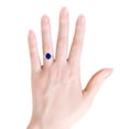 thumbnail image 4 of ANGARA Lab Grown 3.3 Ct Blue Sapphire & Diamond Engagement Ring for Women in 14K White Gold (Size-10x8mm) | September Birthstone, Anniversary, Jewelry Gift for Women | Lab-Grown Blue Sapphire Ring, 4 of 8