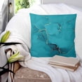 thumbnail image 3 of Teal Marble 14x14 Pillow Covers Set of 2, Turquoise Marble Crack Abstract Modern Art Throw Pillow Covers Decorative Couch Cushion Case, Microfiber Square Pillowcases for Bedroom Car Living Room, 3 of 7