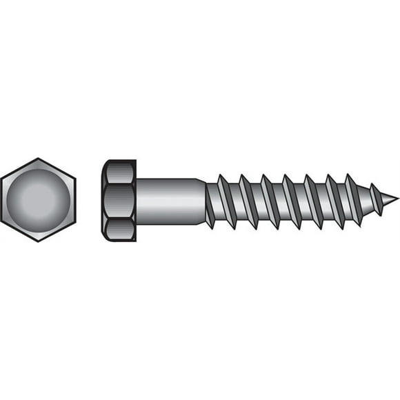 Hex Head Lag Bolt, Zinc, 0.5 x 6-In., 25-Ct. -230143