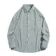 thumbnail image 1 of pstuiky hombres de manga larga, Camisa de manga larga con cuello vuelto, rayas y botones para hombre Tops de hombre m, 1 of 2