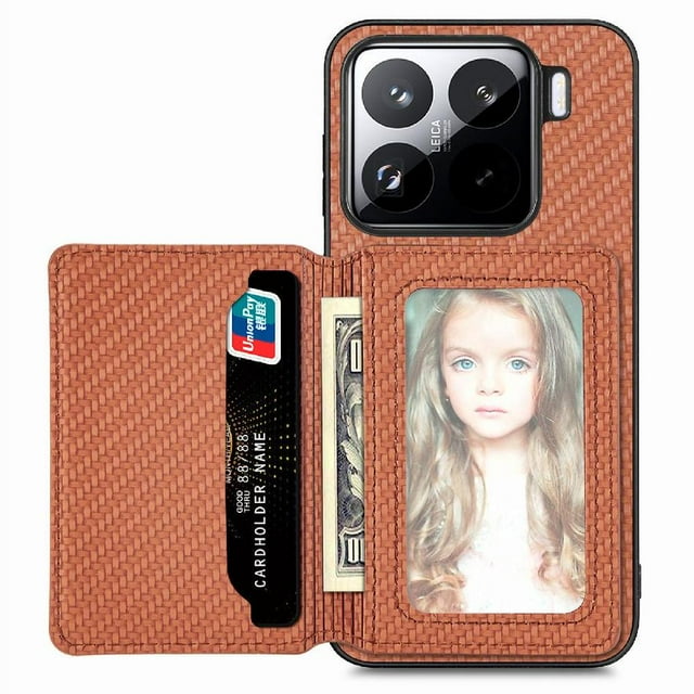 Case For FOXDOCK Xiaomi 15 Stand Function RFID Blocking Magnetic Card Holder Complete Camera Safety