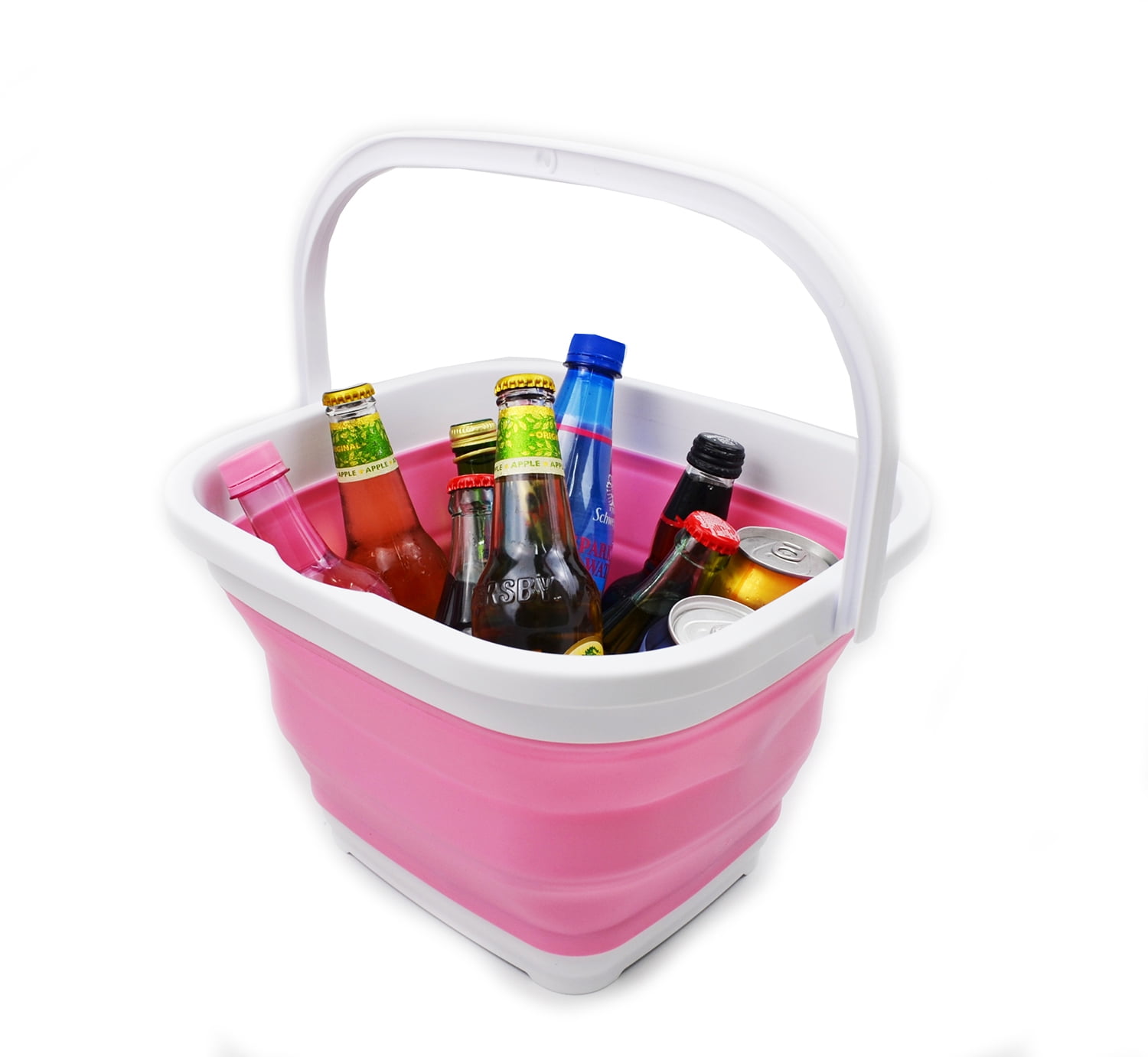 SAMMART Collapsible Rectangular Bucket Set Of 2 – 10L (2.6 Gallon) Foldable Storage Baskets, Grey - View #13