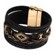 thumbnail image 4 of Pulsera multicapa envolvente, joyería, regalo, brazalete de cuerda trenzada para mujeres y hombres Negro, 4 of 9
