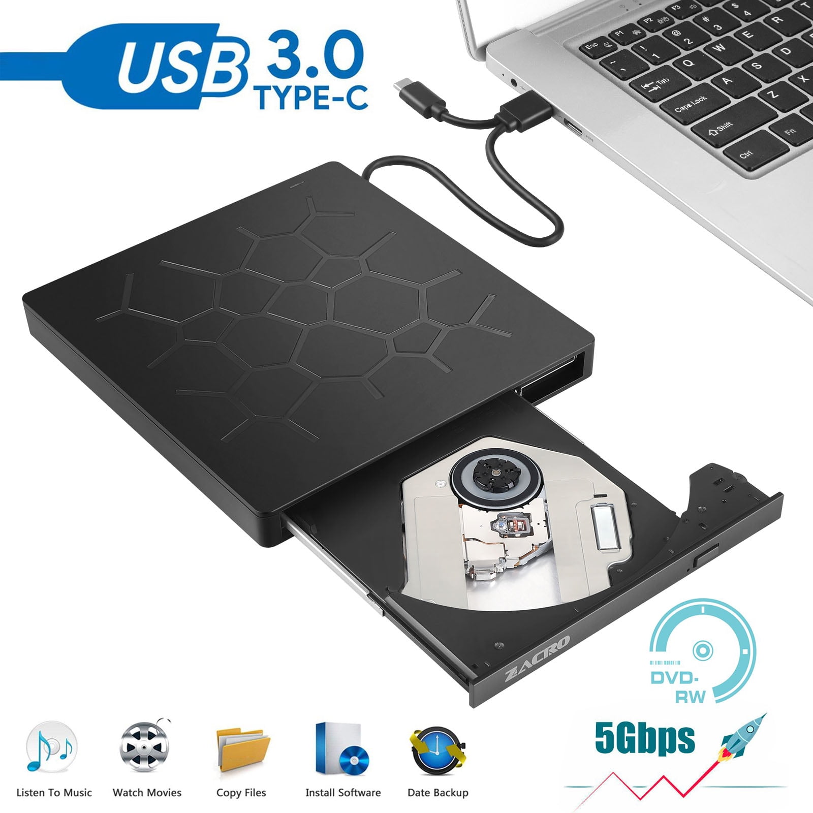 Pioneer BDR-XD07UHD 4K Blu-Ray Portable Burner & DVD Player - 6X 