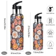 thumbnail image 2 of Yayeee 33oz Insulated Water Bottle Double Wall Stainless Steel with Flip Straw Lid, Colorful Flowers, 2 of 7