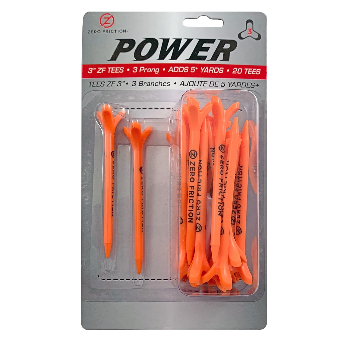 Zero Friction Power Tees, 3 Prong, 3