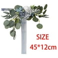 thumbnail image 3 of Respaldo de silla con flores artificiales, decoración de banco, hojas de olivo, decoración de pasillo para azul, 3 of 3