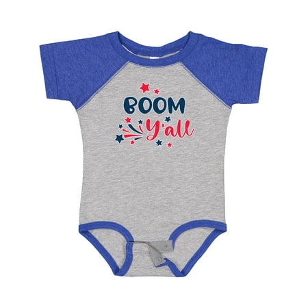 

Inktastic 4th of July Boom Y all with Red White and Blue Stars Boys or Girls Baby Bodysuit