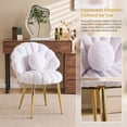 thumbnail image 6 of Ktaxon Vanity Makeup Chair with Teddy Velvet, Shell Design Accent Desk Chair with Lumbar Pillow and Gold Legs, Office Seating for Women White, 6 of 9