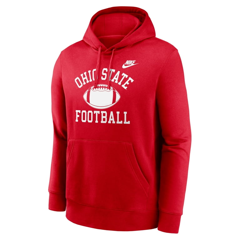 Men s Nike Scarlet Ohio State Buckeyes Legacy Football Icon Club Fleece Pullover Hoodie Color Osu Red Size 2XL Walmart