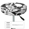 thumbnail image 4 of Fotbe Skull and palm leaves Stool Covers Round,Waterproof Round Bar Stool Covers Bar Chair Covers Washable Stool Cushion Slipcover for 12-14 Inch Chair-13 inch, 4 of 7