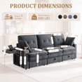 thumbnail image 2 of Timbernest 89" Cloud Sectional Sofa with Storage and Charging Ports, Chenille Couch for Living Room, 3-Seat, Dark Gray, 2 of 9