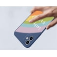 thumbnail image 4 of Cute Rainbow Straight Edge Soft Liquid Silicone Back Bumper Compatible with iPhone Case,Couple Phone Case Cover， Off-White， Iphone X/Xs, 4 of 8