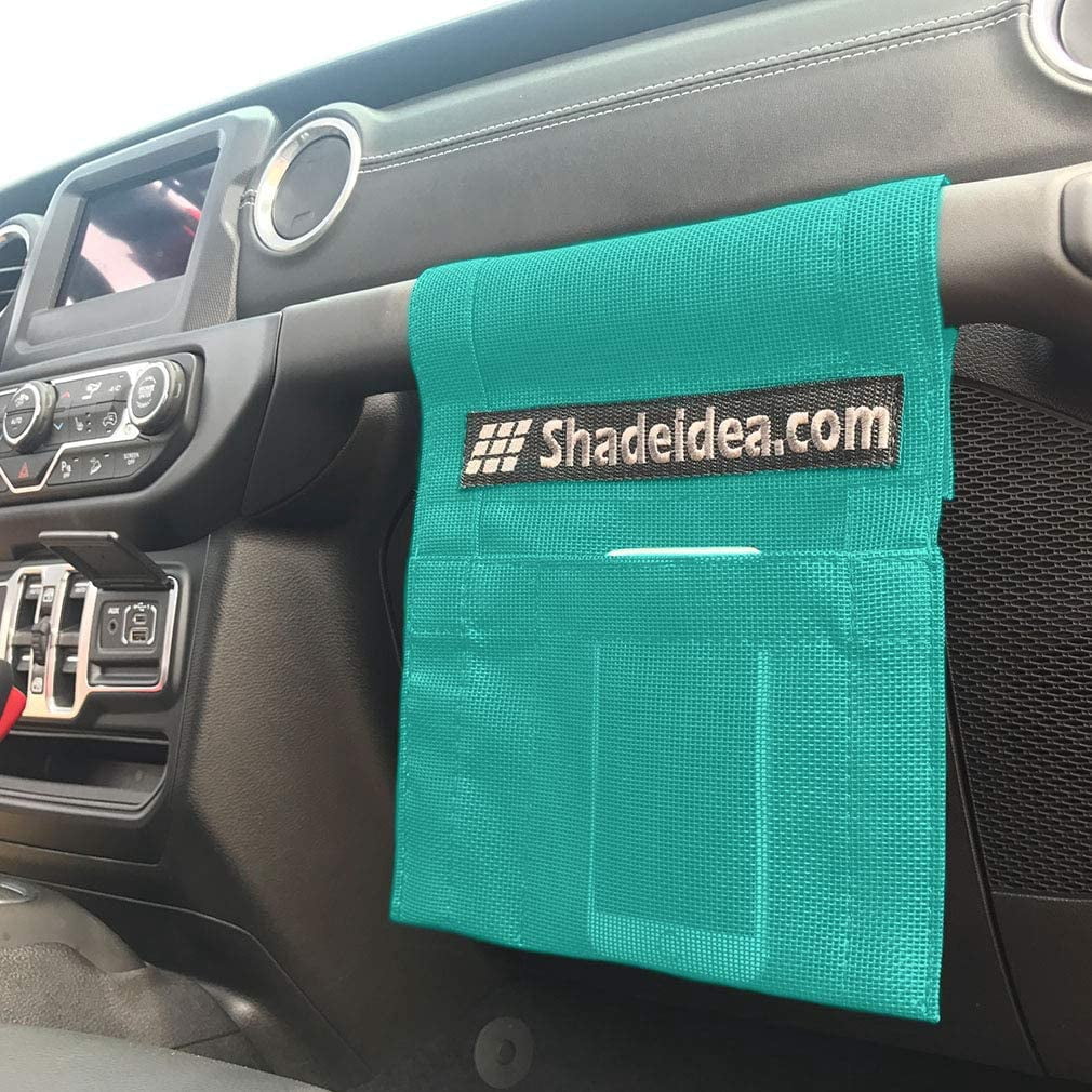 Shadeidea Jeep Wrangler Sun Shade JL Top Sunshade Front and Rear 2 piece-Tiff Blue Mesh Screen Sunshade JLU Unlimited 4 Door 2018-Current New Model Cover UV Blocker with Grab Bag-10 Years Warranty