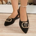 thumbnail image 6 of DIVVce Flats For Women Pointed Toe Slingback With Large Metal Buckle Slip On Footwear For Casual Dressy Daily, 6 of 7