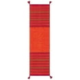 thumbnail image 3 of SAFAVIEH Montauk Ben Striped Soft Braided Cotton Runner Rug, Orange/Red, 2'6" x 12', 3 of 8