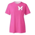 thumbnail image 4 of Lroveb Breast Cancer Awareness Shirts for Women Plus Size Elegant Casual Printed Short Sleeve V Neck T Shirt Tops Pink Ribbon Graphic Tees Pink, 4 of 5