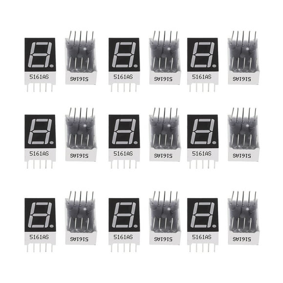ColoMX 20pcs Práctico Tubo Digital Digital 0.5 "Rojo 1 bit Total Negativo Luz Roja
