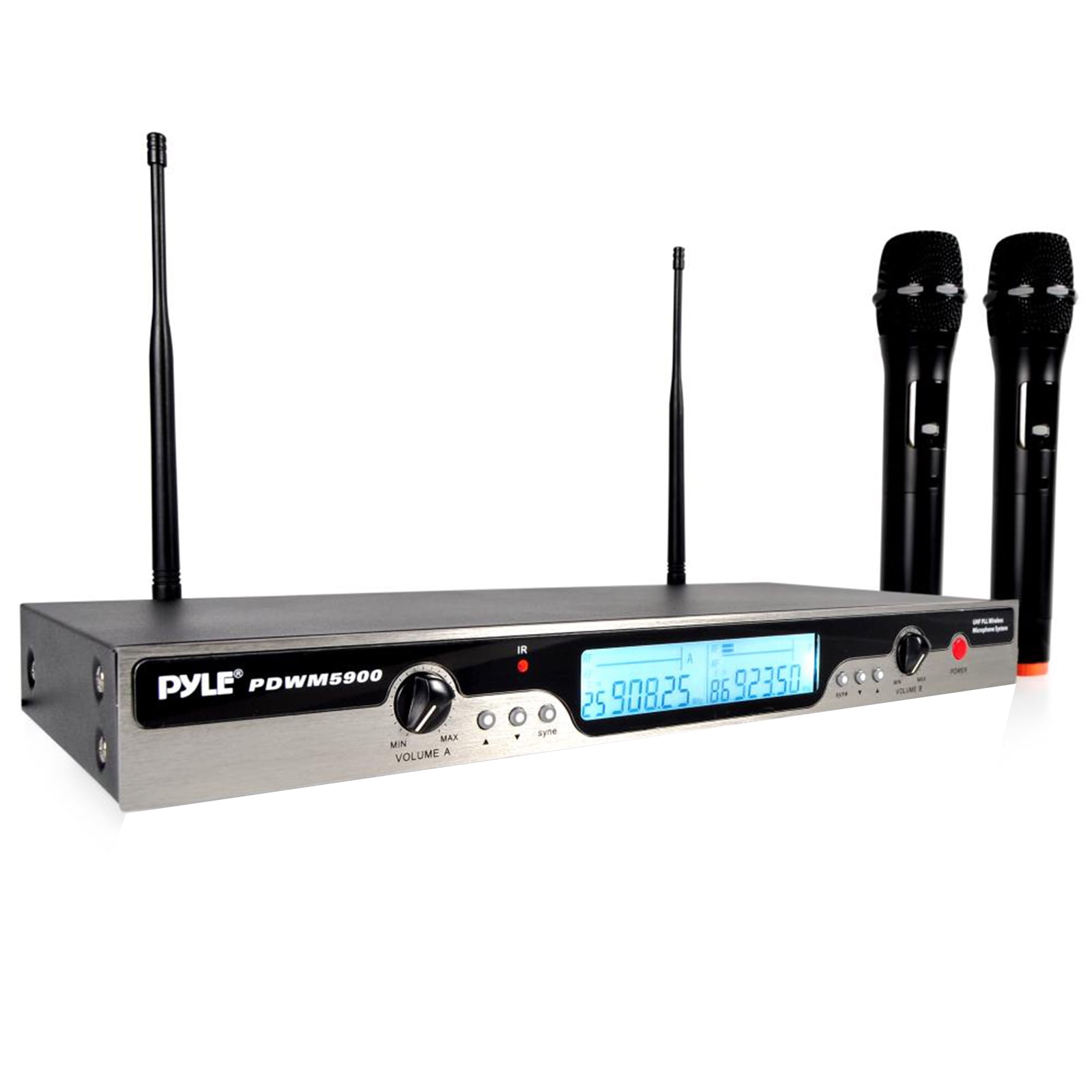 UHF Wireless Microphone System with (2) Handheld Mics, Selectable