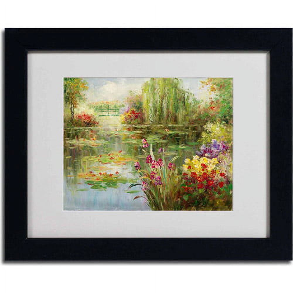 Trademark Fine Art "Water Lilies" Canvas Art by Victor Giton, Black Frame