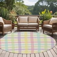 thumbnail image 4 of Round Rug 6Ft Washable Non-Slip, Green Beige Plaid Circle Area Rugs for Living Room Bedroom, Farmhouse Art Checkered Rustic Indoor Floor Mats Carpet Runner for Home Decor Aesthetic, 4 of 8