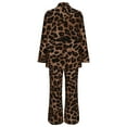 thumbnail image 6 of Floleo Women's Leopard Print Button Down Shirt and Wide Leg Pants Set Long Sleeve Collared Blouse with Side Pockets Casual Two Piece Outfit, 6 of 6