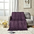 thumbnail image 6 of Amrani Bedcover Embossed Blanket, Soft Premium Microplush, Queen, Plum, 6 of 6