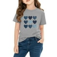thumbnail image 2 of Cethrio Girls Cotton T-shirts, Summer Soft Short Sleeve Crew Neck Graphic Tees for Girl Gray Size 9-10 T, 2 of 3