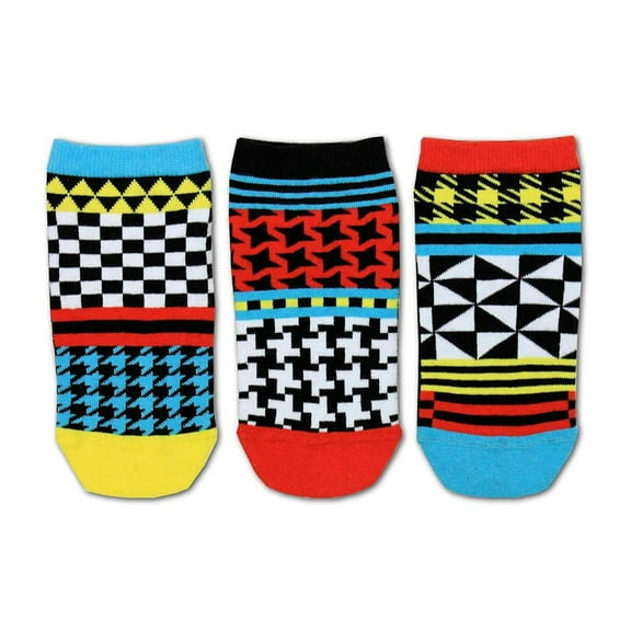 United Oddsocks Geo Trio Of Mismatched Boys Liner Socks Kids Geometric US 13.5 - 8
