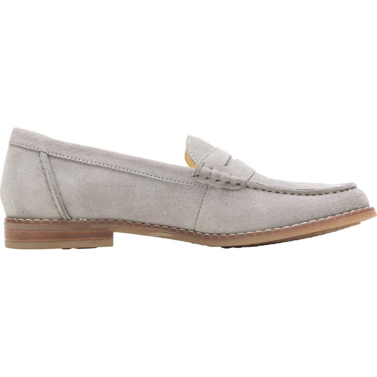 Comfortable Closed Toe Slip Women s Hush Puppies Wren Penny Loafer Frost Gray Suede 6M Walmart